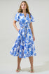 Glantis Floral Cora Button Up Midi Dress